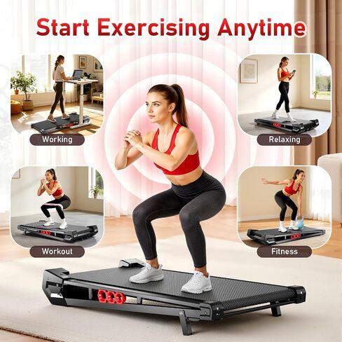FUNRAY Under Desk Vibration Walking Pad - 3 in 1 Vibration Plate Treadmill with Remote Control, Quiet Brushless with 5% Manual Incline, Portable for Home Office in Kuwait