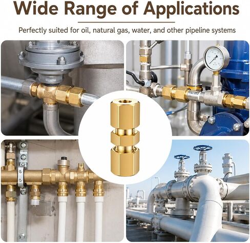 3 Pcs Ice Maker Water Line Compression Tube Fitting Straight Coupling Adapter Brass Compression Tube Pipe Fittings Assortment Kit 1/4" Tubes OD x 1/4" NPT Male Connector with Raw Material Belt(Yellow) in Kuwait