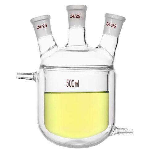 Double-Layer Jacketed Reaction Bottles Glass Flasks(50ml 19X19X19) in Kuwait