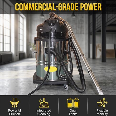 40l/11gal Multifunctional Wet Dry Vacuum Cleaner, Commercial Carpet Cleaning Machine, with 22.97ft Cord, Carpet Water Absorber Assembly, for Carpet/Floor/auto Detailing in Kuwait
