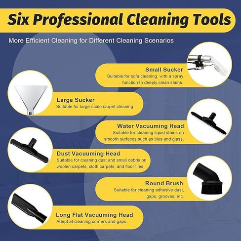 40l/11gal Multifunctional Wet Dry Vacuum Cleaner, Commercial Carpet Cleaning Machine, with 22.97ft Cord, Carpet Water Absorber Assembly, for Carpet/Floor/auto Detailing in Kuwait
