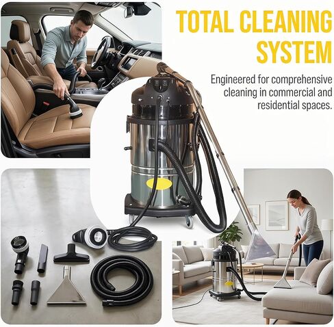 40l/11gal Multifunctional Wet Dry Vacuum Cleaner, Commercial Carpet Cleaning Machine, with 22.97ft Cord, Carpet Water Absorber Assembly, for Carpet/Floor/auto Detailing in Kuwait