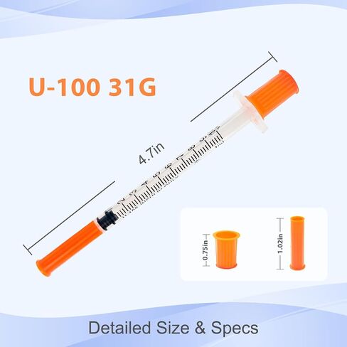 1 ML/CC 31G 5/16" (8mm), U-100 Individual Wrapped, 30 Pack | Clear Graduation Marks, Smooth Plunger, Lab & Industrial Liquid Transfer in Kuwait