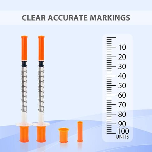 1 ML/CC 31G 5/16" (8mm), U-100 Individual Wrapped, 30 Pack | Clear Graduation Marks, Smooth Plunger, Lab & Industrial Liquid Transfer in Kuwait