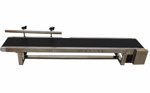 PVC Flat Belt Conveyor Stainless Steel Conveyor Machine 59inch Length Industrial Transport Conveyor 7.8inch Width 110V 60W Adjustable Speed Countertop Electric Conveyor Black in Kuwait