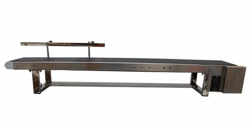 PVC Flat Belt Conveyor Stainless Steel Conveyor Machine 59inch Length Industrial Transport Conveyor 7.8inch Width 110V 60W Adjustable Speed Countertop Electric Conveyor Black in Kuwait