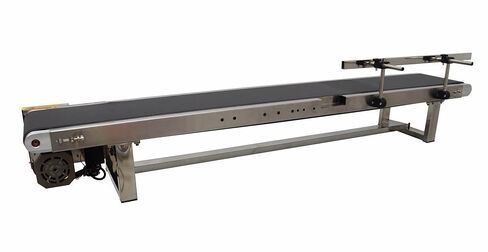PVC Flat Belt Conveyor Stainless Steel Conveyor Machine 59inch Length Industrial Transport Conveyor 7.8inch Width 110V 60W Adjustable Speed Countertop Electric Conveyor Black in Kuwait