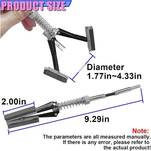 Craedli Adjustable Engine Cylinder Hone Tool, 1-1/4" to 3-1/2" Bore | 3-Stone 220 Grit Deglazer, Auto Bore Grinding, Cylinder Wall Honing Tool, Brake Piston Repair, Spring Loaded Tension Claws in Kuwait