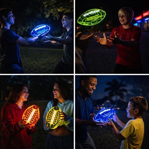 كرة القدم Wave Runner LED Pro المضيئة، كرة قدم تتوهج في الظلام مع أضواء LED ساطعة، كرة قدم بمقبض من السيليكون للعب في الهواء الطلق، الشاطئ، الفناء الخلفي، التخييم، الحفلات والهدايا، لون عشوائي in Kuwait