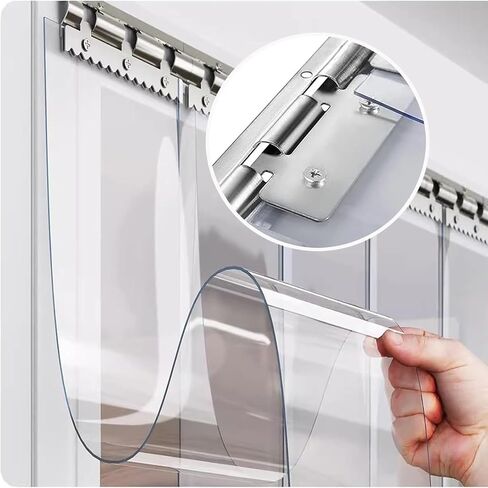 Customizable 2.5mm PVC Strip Curtains for Insulation | Transparent Vinyl Door Curtains for Homes, Warehouses & Shops | Durable & Easy Install (1.5x2.5m),Clear,1.5x2.5m in Kuwait