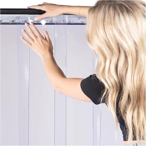 Transparent PVC Strip Curtains for Fridge, Anti-UV Heat Insulation, Industrial Doorway Privacy, 1.5x2m Garage & Courtyard Use,Clear,1.5x2m in Kuwait