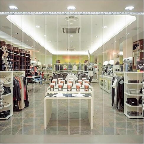 PVC Strip Curtain Kit - Transparent Industrial Curtains, Waterproof & Insulated, Easy Installation, Perfect for Warehouses & Freezers (0.9x2.5m),Clear,0.9x2.5m in Kuwait