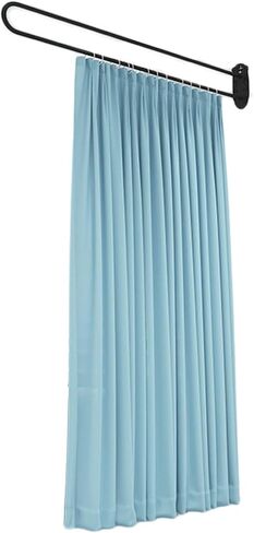 U Shaped Room Divider Curtain,Metal Support Wall Mounted Privacy Curtain,for Fitting Room Beauty Salon Bedroom(Color2,2m) in Kuwait