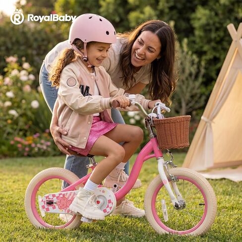 دراجة RoyalBaby Girls Bike Belle EZ للأطفال، دراجة التوازن والدواسة، عجلة 14 16 18 بوصة للأعمار من 3 إلى 8 سنوات من الأطفال الصغار إلى الأطفال الكبار، وردي وأرجواني in Kuwait