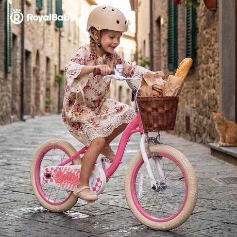 دراجة RoyalBaby Girls Bike Belle EZ للأطفال، دراجة التوازن والدواسة، عجلة 14 16 18 بوصة للأعمار من 3 إلى 8 سنوات من الأطفال الصغار إلى الأطفال الكبار، وردي وأرجواني in Kuwait