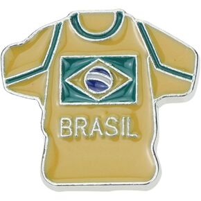 Brasil National Team Jersey Pin, Yellow and Green Enamel Soccer Uniform Brooch, Metal Badge, 0.91 x 0.99 Inches in Saudi Arabia