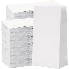 Homrelaxy 50 Pcs 4LB Whtie Paper Lunch Bags, 5.1x3.2x9.8 Inch Kraft Paper Bags, White Paper Bag for Snacks, Sandwiches, Crafts, Gift Bags in Kuwait