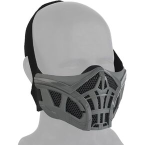 قناع شبكي من Airsoft حماية تكتيكية على شكل عقرب نصف وجه قناع شبكي من السيليكون قابل للتنفس قابل للتعديل للهالوين التنكرية لكرة الطلاء CS معدات الصيد in Kuwait