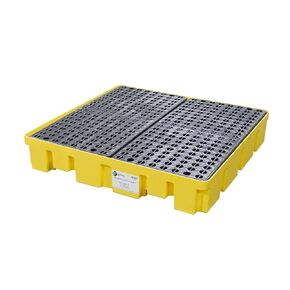 ENPAC 4 Drum Spill Pallet Platform with Forklift Pockets, 49"x49"x6.5", 8,000 lbs. Load Capacity Containment, 66-Gallon, Forkliftable, EPA/OSHA Compliant, Made in USA in Kuwait