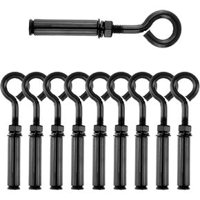 Antrader Expansion Eye Bolts,304 Stainless Steel Ring Lifting Expansion Screws,10Pcs Wall Concrete Brick Shoulder Eyebolt Anchors Fastener(1/4" x 3-1/2") in Kuwait