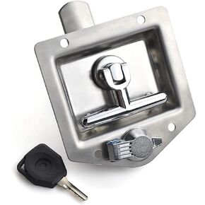 Trailer Door Latch T-Handle Lock Highly Polished Stainless Steel Keys with Gasket - Folding T Handle RV Camper Truck 1Pcs in Kuwait
