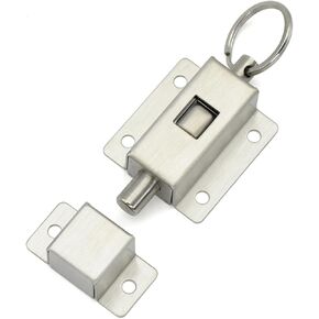 Door Barrel Bolt Stainless Steel Ring-Pull Spring Loaded Auto Sliding Latch Drawing Polishing 1Pcs in Kuwait
