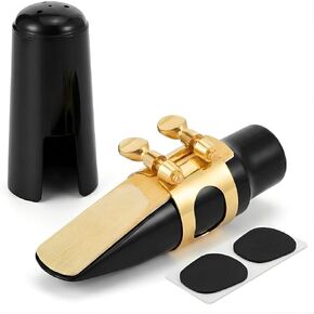 Alto Saxophone Mouthpiece Kit with Cap and Gold Metal Ligature, Includes Size 2.5 Reed & Cushions, Durable Replacement Set for Student Beginners in Kuwait