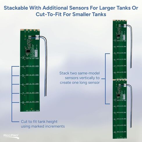 RecPro SeeLevel 710 External Tank Sensor (AR2/ES3/SS2) | RV Water Tank Level Sensor | Peel & Stick | Cut-to-Fit | No Drilling | Compatible with 708/709/710 Systems (12") in Kuwait