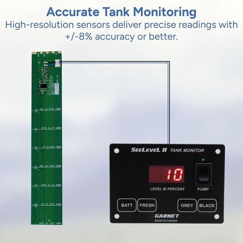 RecPro SeeLevel 710 External Tank Sensor (AR2/ES3/SS2) | RV Water Tank Level Sensor | Peel & Stick | Cut-to-Fit | No Drilling | Compatible with 708/709/710 Systems (12") in Kuwait