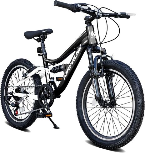 20 Inch Mountain Bike, 7-Speed Adult Dual-Suspension Mountain Bicycle with Sturdy Steel Frame, Excellent Twist Shifting, Dual Handbrake & Adjustable Seat for Men Women in Kuwait
