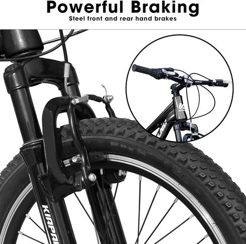 20 Inch Mountain Bike, 7-Speed Adult Dual-Suspension Mountain Bicycle with Sturdy Steel Frame, Excellent Twist Shifting, Dual Handbrake & Adjustable Seat for Men Women in Kuwait