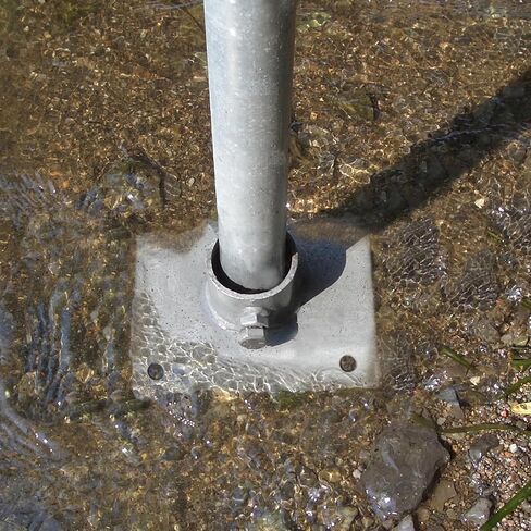Multinautic 8' Galvanized Steel Dock Posts + 6"×6" HDG Base Plates & PVC Caps Complete Stationary Dock Post Kit, Set of 2 (1-11/16" O.D.) in Kuwait