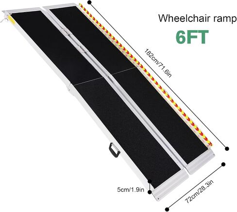 Portable Wheelchair Ramp 6/8/10FT Aluminum Ramps for Wheelchairs Folding Handicap Wheelchair Ramps for Home Steps Aluminum Dock Plates in Kuwait