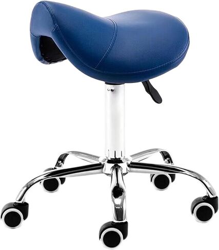 Ergonomic Saddle Stool with Casters, 360° Swivel and Height Adjustable Perch Chair for Office, Workshop Home Use, Mobile Posture Support (Color 6) in Kuwait