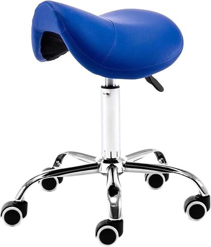 Ergonomic Saddle Stool with Casters, 360° Swivel & Height Adjustable Perch Chair for Office, Workshop and Home Use, Mobile Posture Support (Color 7) in Kuwait