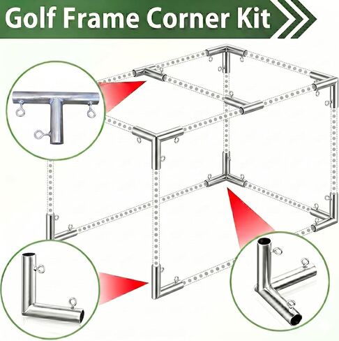 10-Pieces Golf Frame Driving Kit Fittings with Threaded Eye Bolts for EMT Conduit 10' L x 10' W x 10' H DIY Golf Driver Practice Cage Frame (for EMT Straight Pipes Only) in Kuwait