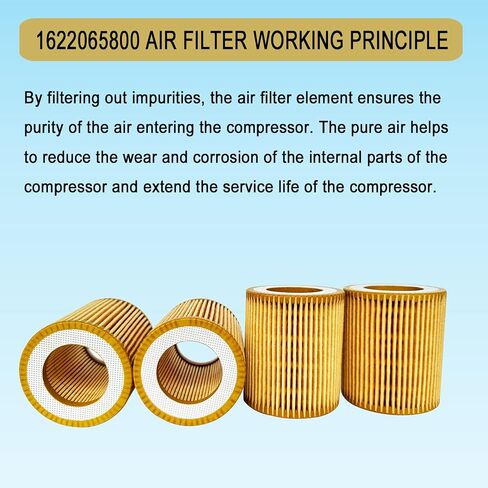 4 Pcs 1622065800 Air Filter Cartridge Fit for Atlas Copco Air Compressor Replacement Filtration Element C630 23092497 2200640815 6211473750 1622-0658-00 2200-6408-15 6211-4737-50 G GX GA4 5FF in Kuwait