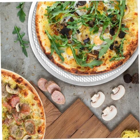 Pizza Screen, 2PCS 12inch Aluminum Round Pizza Mesh Net, Non Stick Baking Tray for Oven Cooking in Kuwait