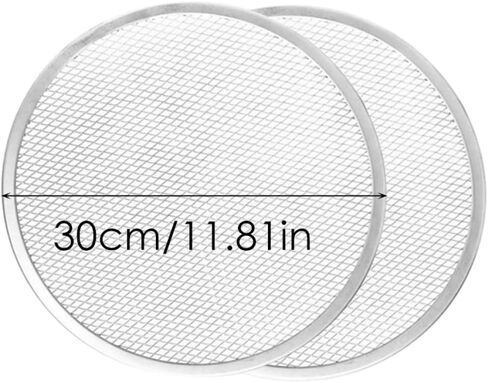 Pizza Screen, 2PCS 12inch Aluminum Round Pizza Mesh Net, Non Stick Baking Tray for Oven Cooking in Kuwait