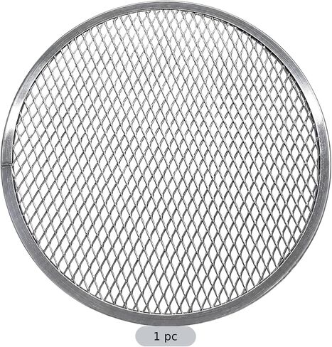Pizza Screen, 14 Inch Round Aluminum Mesh for Oven and Grill, Metal Screen with Seamless Rim and Diamond Mesh, Professional Pizza Crisper Pan for Commercial Baking and Home Kitchen in Kuwait