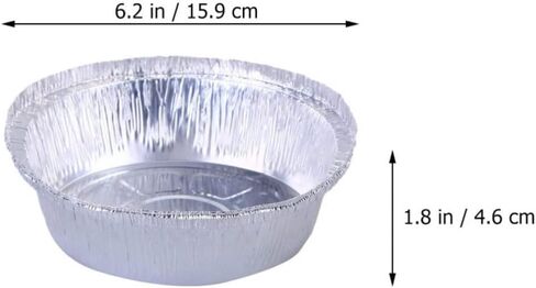 ULTECHNOVO 20pcs round Aluminum Foil Pans for Air Fryer and Barbecue, Multi-functional Bakery Baking Bowls Made of Sturdy Aluminum Foil, Protects Food from Burning and Suitable for Meat in Kuwait