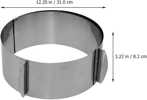 BESTOYARD Cake Baking Mold Silver Stainless Steel with Scale Adjustable Easy Demoulding Unique Shape for Professional Cake Shop Baking in Kuwait