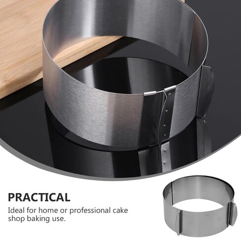 BESTOYARD Cake Baking Mold Silver Stainless Steel with Scale Adjustable Easy Demoulding Unique Shape for Professional Cake Shop Baking in Kuwait