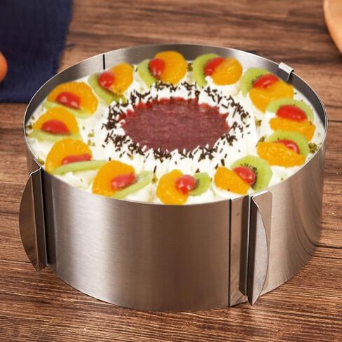BESTOYARD Cake Baking Mold Silver Stainless Steel with Scale Adjustable Easy Demoulding Unique Shape for Professional Cake Shop Baking in Kuwait