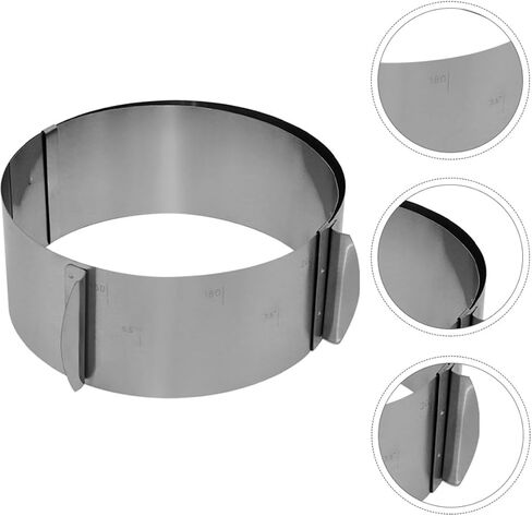 BESTOYARD Cake Baking Mold Silver Stainless Steel with Scale Adjustable Easy Demoulding Unique Shape for Professional Cake Shop Baking in Kuwait