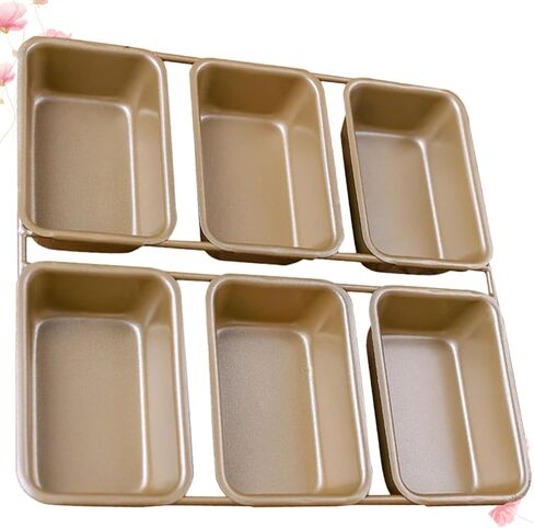 Uonlytech Rectangular Toast Mold Baking Tray with 6 Grids, Non-stick Coating Iron Bakeware for Home Baking and Professional Cake Shop Use, High Temperature Resistant and Healthy Design in Kuwait