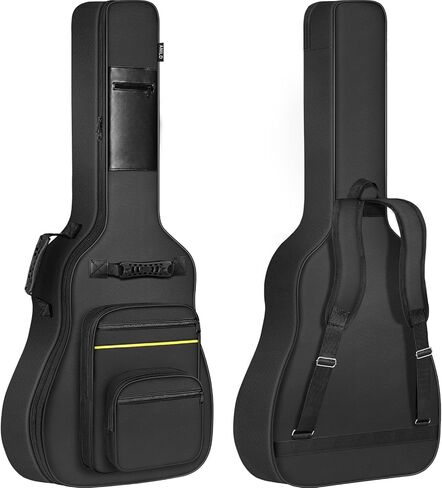 ANILD Bass Guitar Bag Bass Guitar Case Gig Backpack with Thick Padding Dual Adjustable Shoulder Strap Back Hanger Loop Anti-theft Pocket in Kuwait