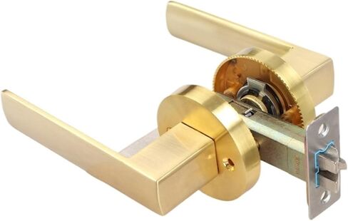 Heavy Three-Pole Passage Lock keyless Door fire Aisle Bathroom Hotel KTV Room Handle(Gold) in Kuwait