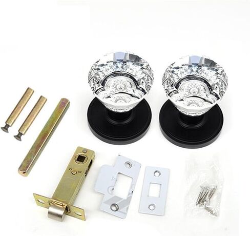 Zinc Alloy Channel Crystal Ball Handle Door Double-Sided Keyless and Anti-Lock Function(001 Channel Lock Bright Chrome) in Kuwait