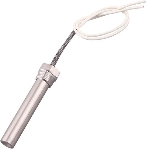 1PCS 2V Immersion Cartridge Heater Hot Rod 24V Heating Element Replacement with 1/2"NPT Thread 100W 150W 200W 300W(WHITE,24V,200W) in Kuwait